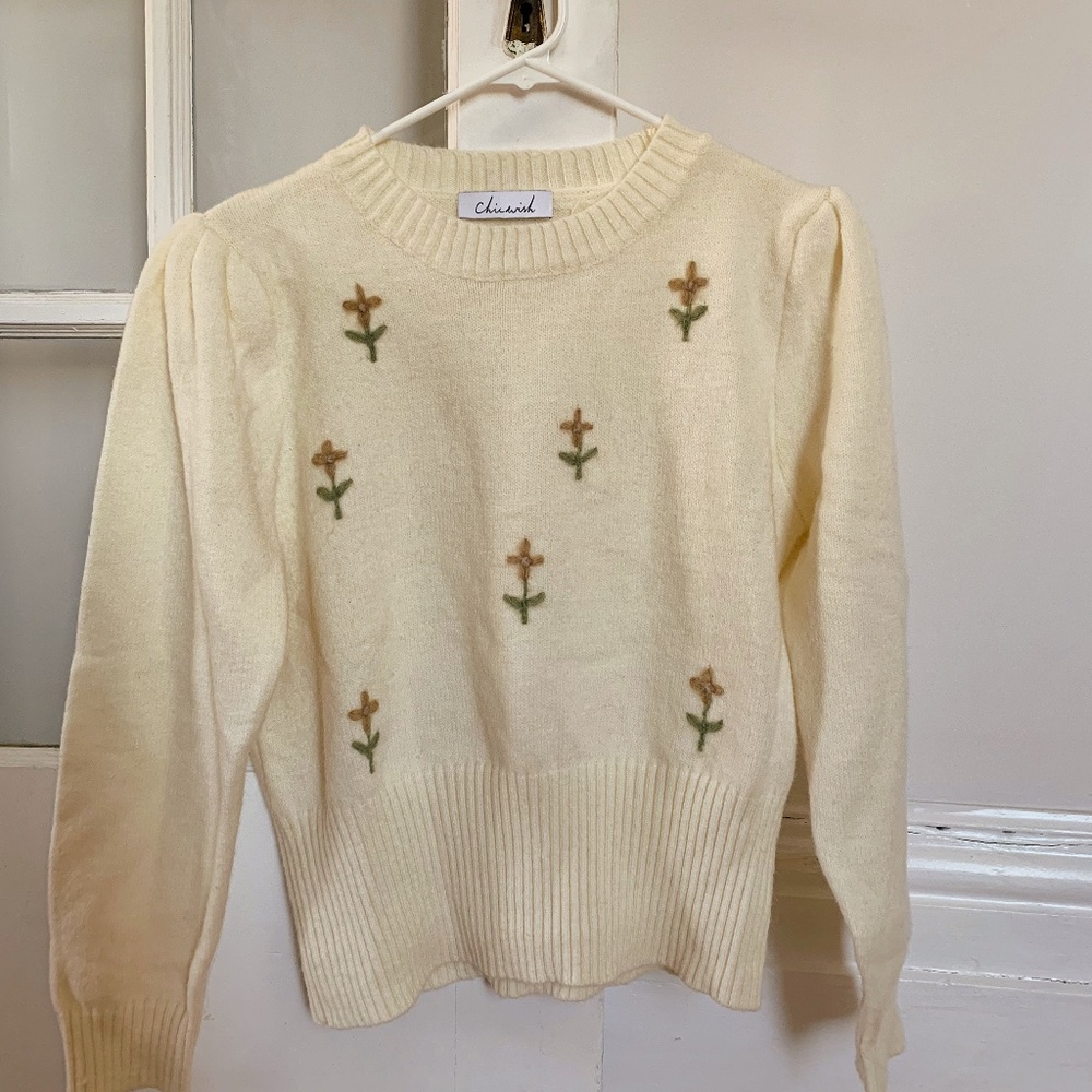 Chicwish Floral Knit Sweater size S-M